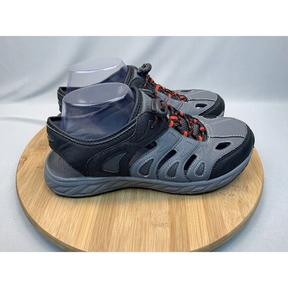 Ozark Trail Sandal 7 Mens Closed Toe Sport Hiking Adj Bungee Tie Grey Black - Picture 2 of 6